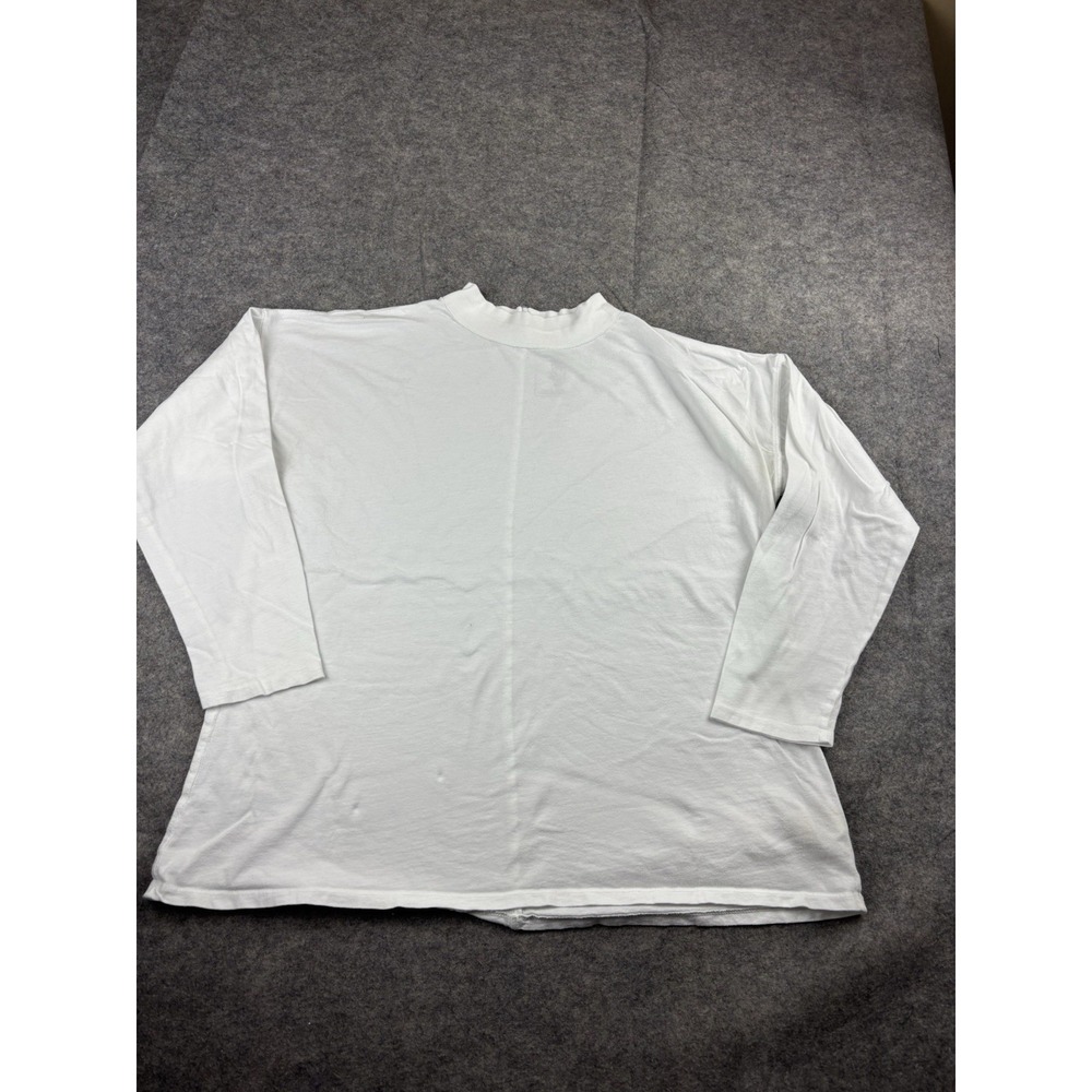 We The Free People Mock Neck Oversized‎ Long Sleeve T-Shirt Women S White SEE